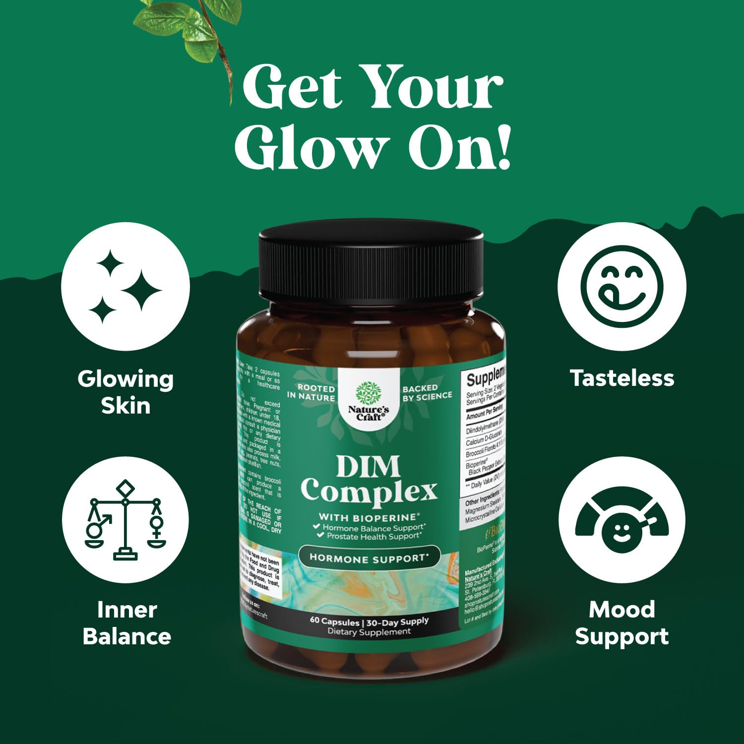 Natures Craft Pure DIM with Bioperine enhances absorption and effectiveness