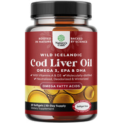 Natures Craft Icelandic cod liver oil softgels bottle captures a premium heart-healthy omega-3 source