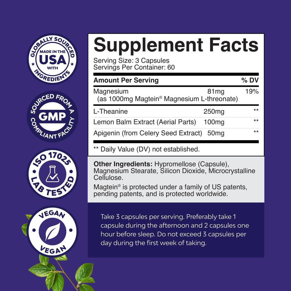 Nature's Craft Magtein L-Threonate capsules offering advanced rest support