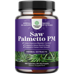 Nature's Craft Nighttime Defense bottle front showing saw palmetto capsules for bladder comfort.