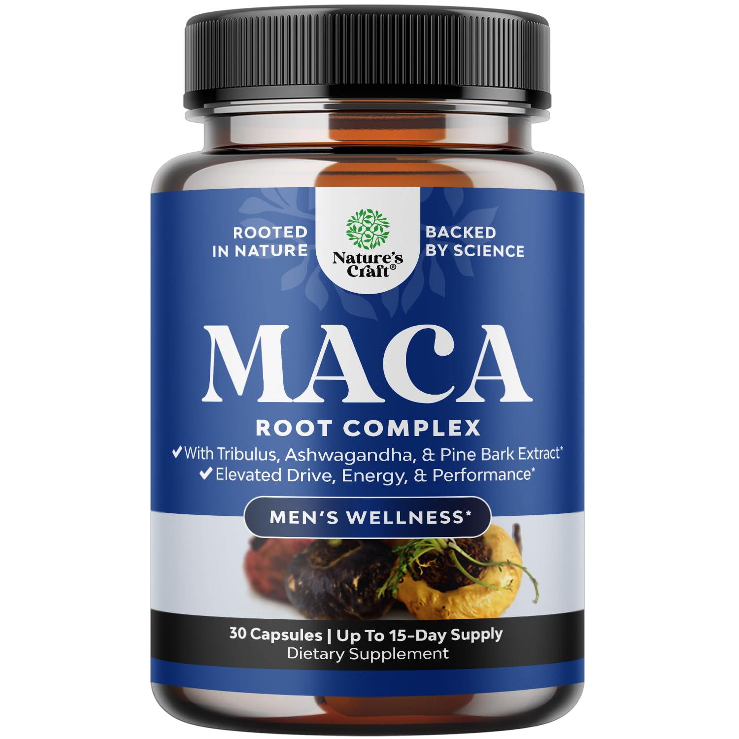 Nature's Craft potent black maca bottle for daily wellness support