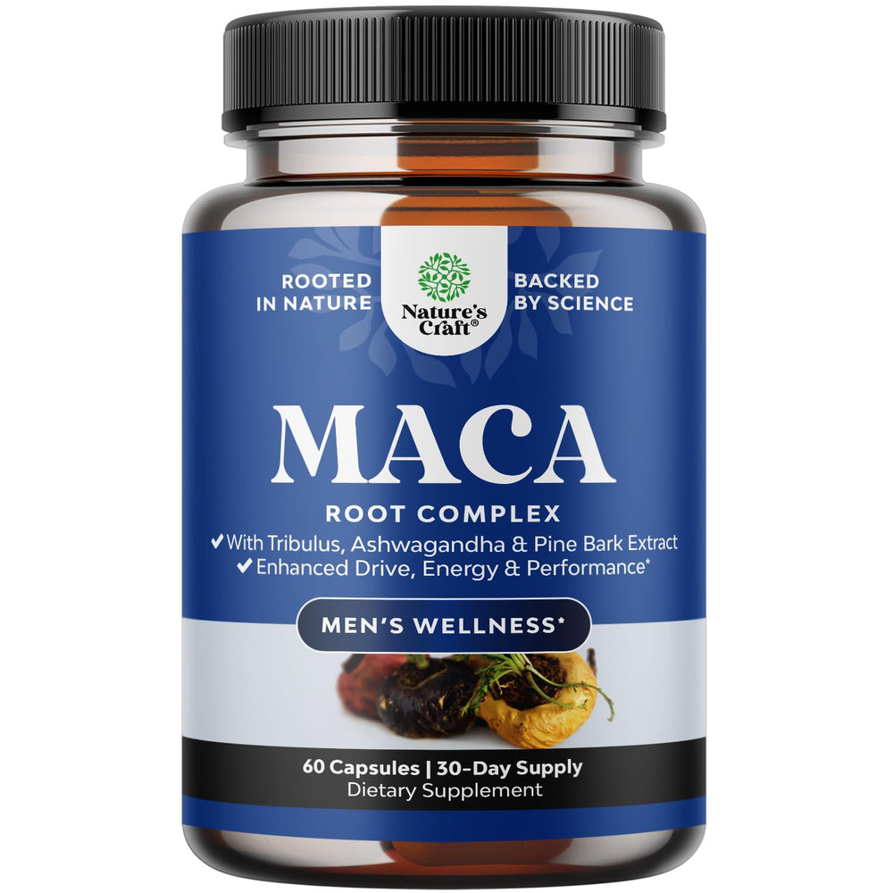 Nature's Craft potent Black Maca capsules bottle for daily energy support
