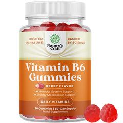 Natures Craft Potent Vitamin B6 Gummies bottle for convenient energy support.