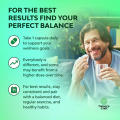 Natures Craft prostate support information card highlighting trusted quality and testing.