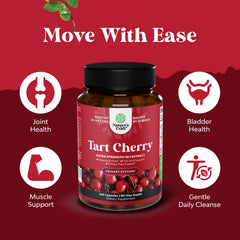 Natures Craft tart cherry capsules packaging front highlighting quality and USA manufacturing.