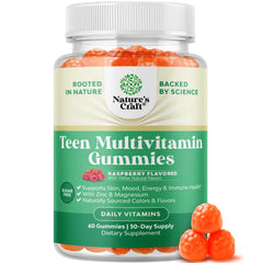 Natures Craft Teen Multivitamin Gummies bottle front promotes daily wellness