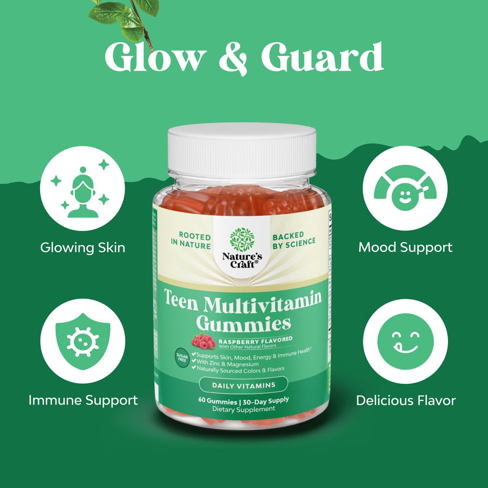Natures Craft Teen Multivitamin Gummies gummy-in-mouth demonstrates convenient daily intake