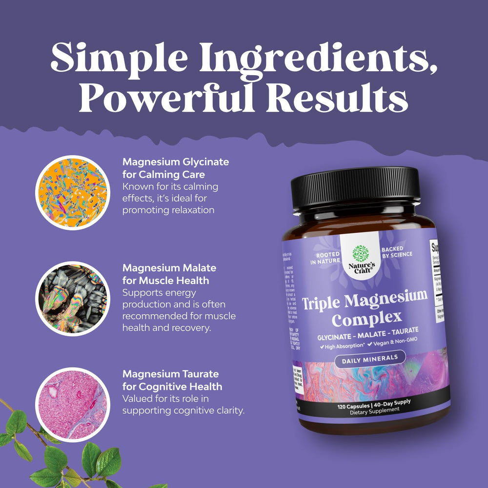 Natures Craft Triple Magnesium capsules pour showing easy dosing