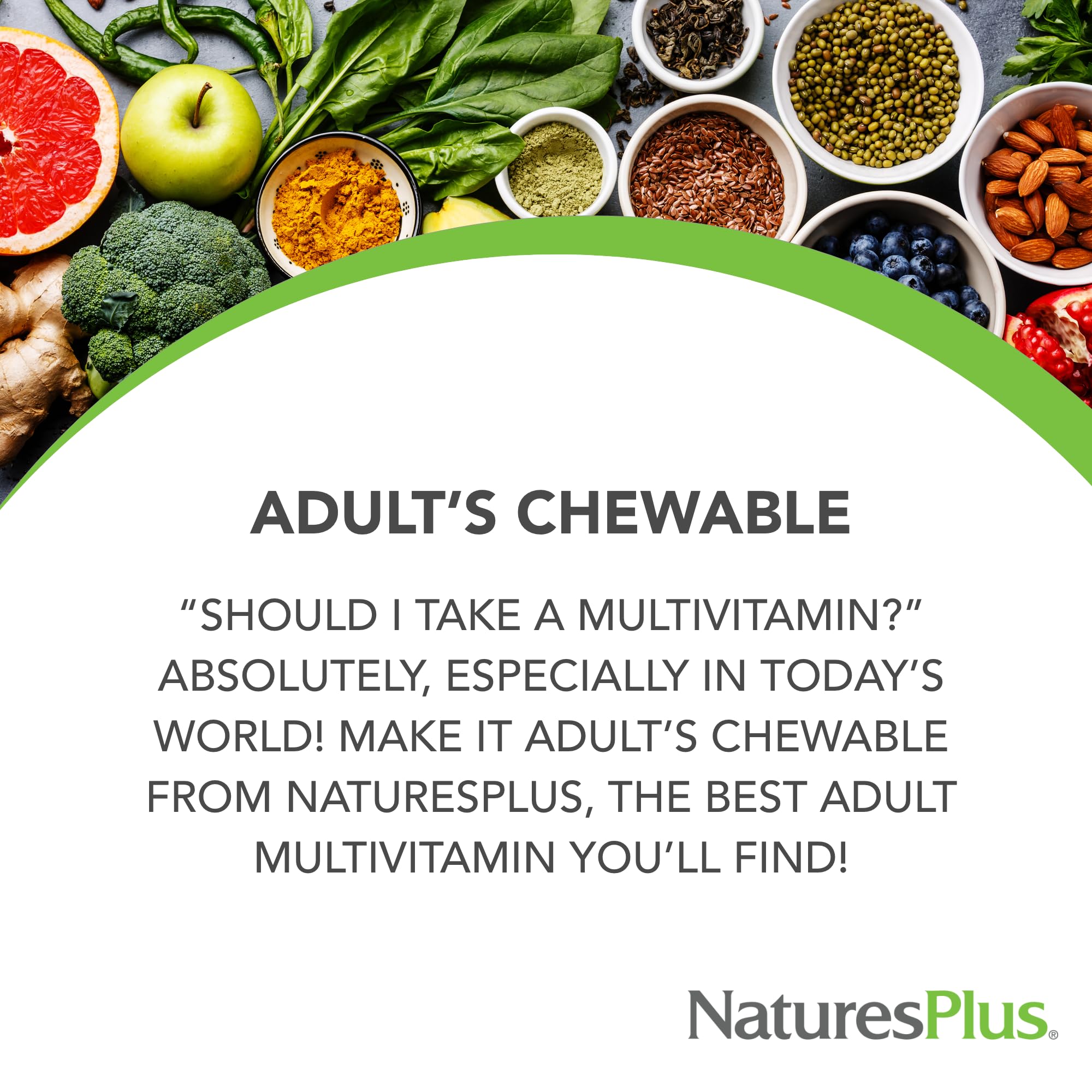 NaturesPlus multivitamin with bioflavonoids highlights antioxidant support for daily wellness.