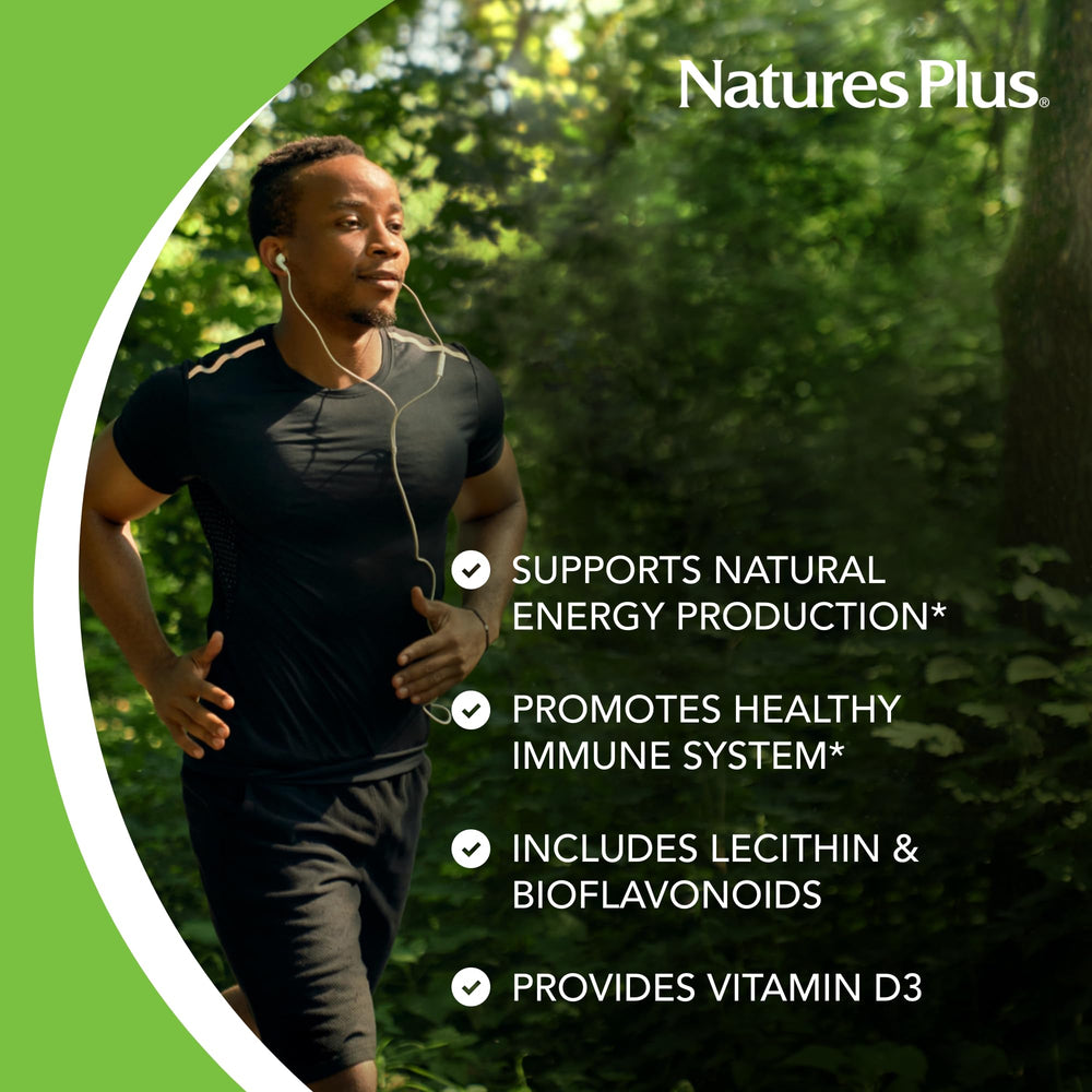 NaturesPlus gluten-free label on packaging signals pure, vegetarian-friendly nutrition.