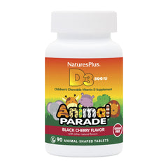 NaturesPlus Animal Parade bottle front view highlighting bone health support for growing kids.