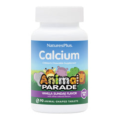 NaturesPlus Animal Parade packaging shows vanilla sundae calcium for kids.