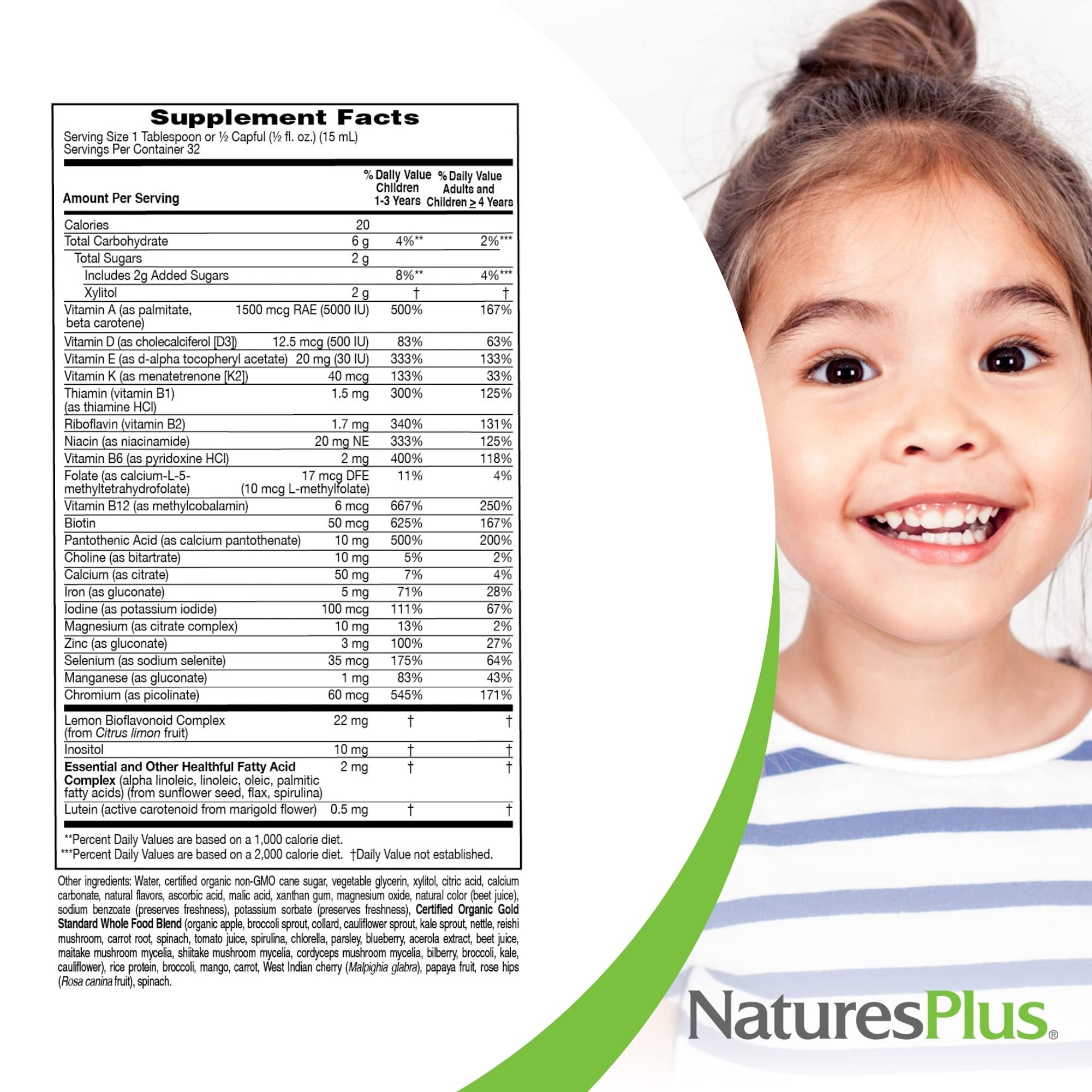 Kid-friendly dosing scene for daily vitamins.