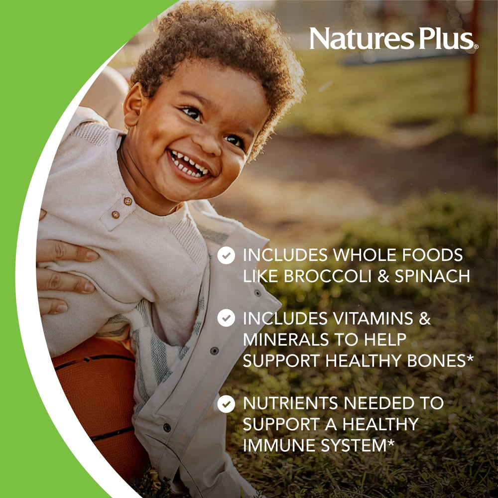 NaturesPlus Animal Parade Grape label with gluten-free and vegetarian badges