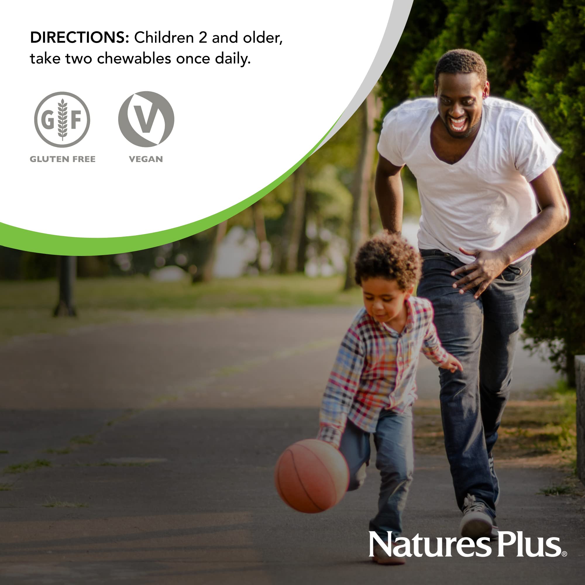 NaturesPlus Animal Parade close-up shows chewable texture and colorful shapes.