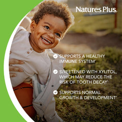NaturesPlus Animal Parade Gold vegan gluten-free ingredients visual emphasizes allergen-friendly option.