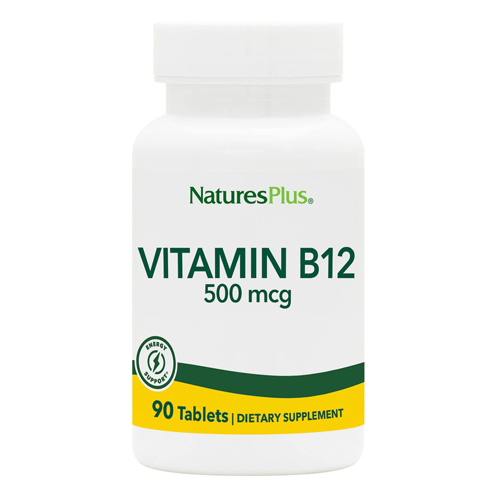 NaturesPlus B12 methylcobalamin tablets bottle front showing vegetarian formula