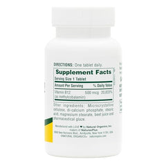 Close-up of NaturesPlus B12 tablets for daily use