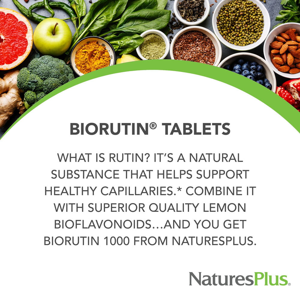NaturesPlus Biorutin bottle packaging highlights new look while maintaining strict quality.