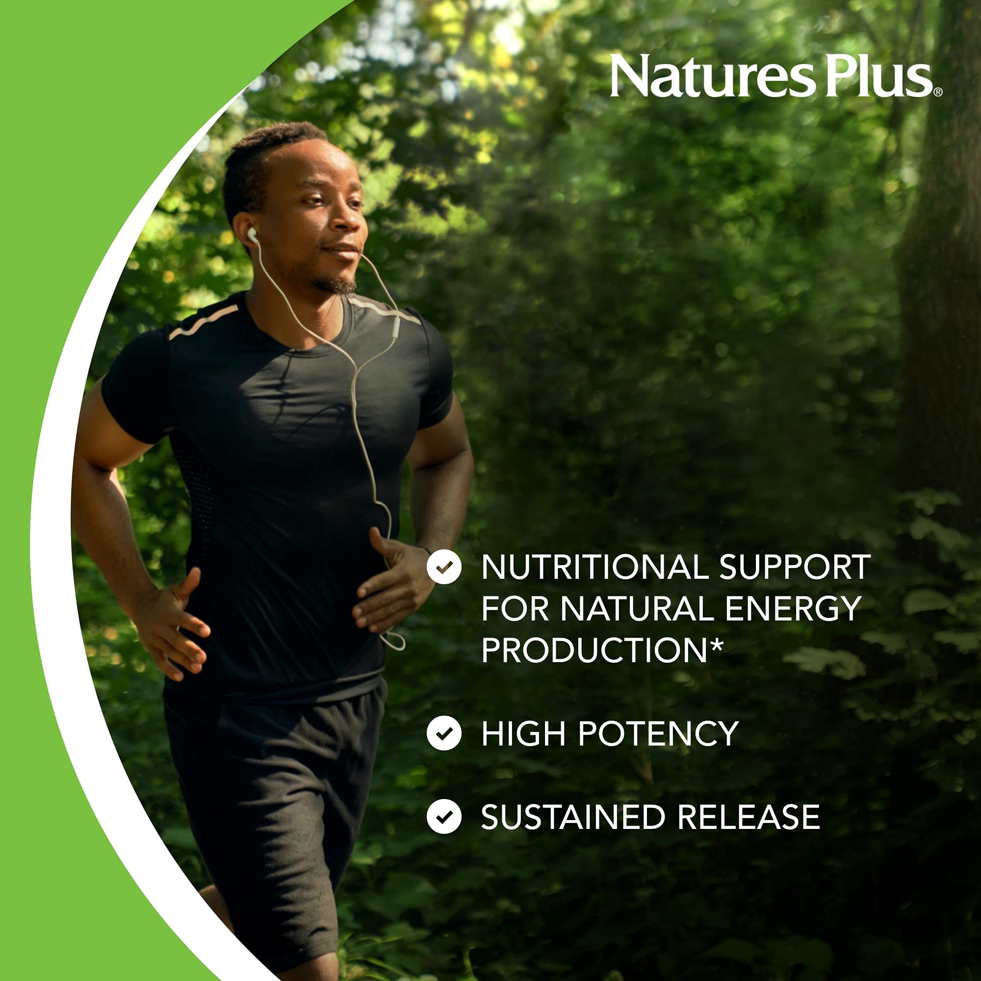 Hand holding NaturesPlus Biotin and Folic Acid tablets for daily use