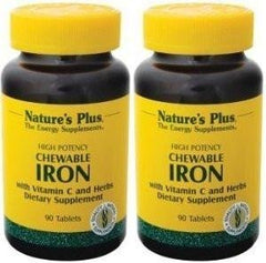 NaturesPlus Chewable Iron Cherry bottle—delicious daily iron support with vitamin C.