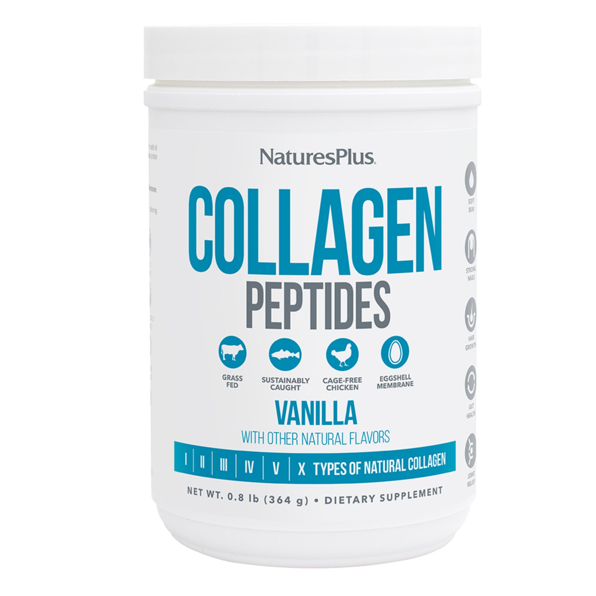 NaturesPlus Collagen Peptides Vanilla - 0.8 lb | Hair, Skin, Nails & J ...
