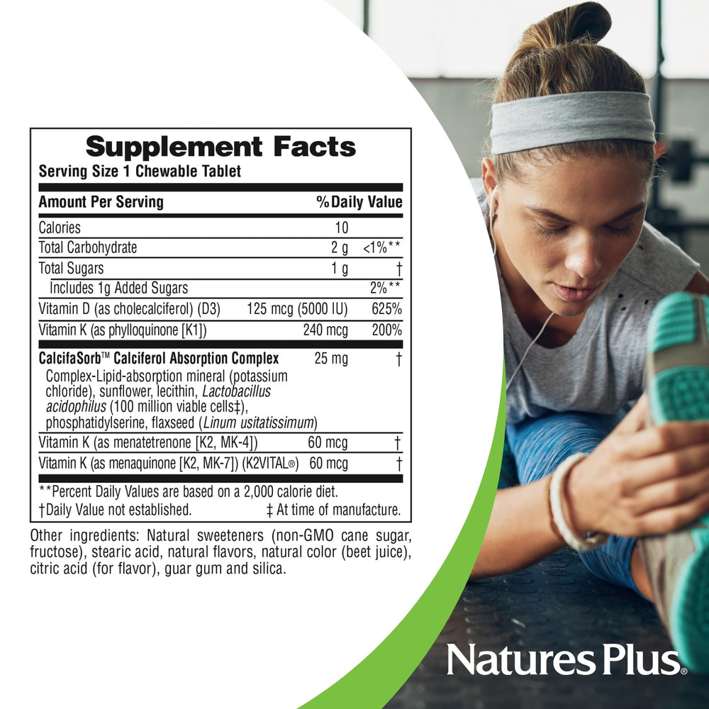 Close-up of NaturesPlus D-K Complex chewables showing texture.