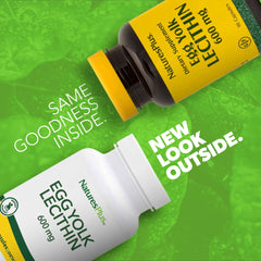 NaturesPlus Egg Yolk Lecithin capsules, easy-to-swallow format for routine supplementation.