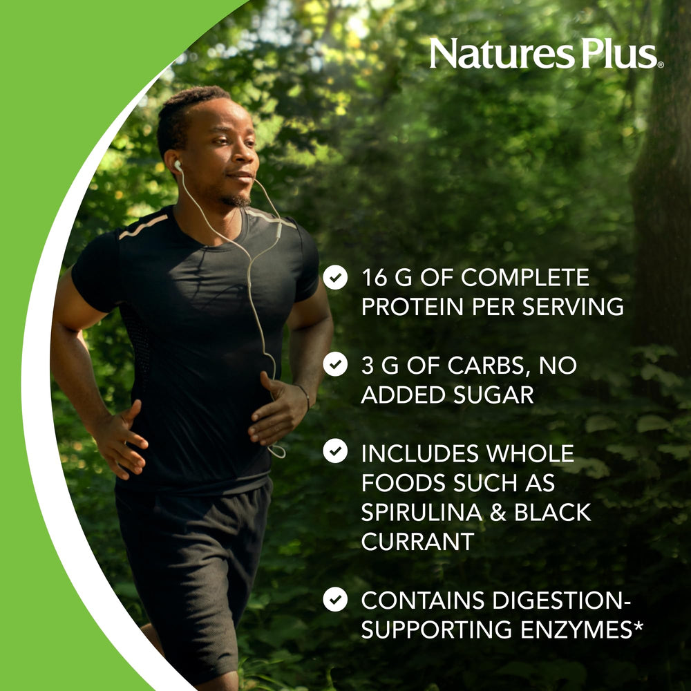 NaturesPlus Energy Shake being stirred into a glass, keto-friendly and low carb
