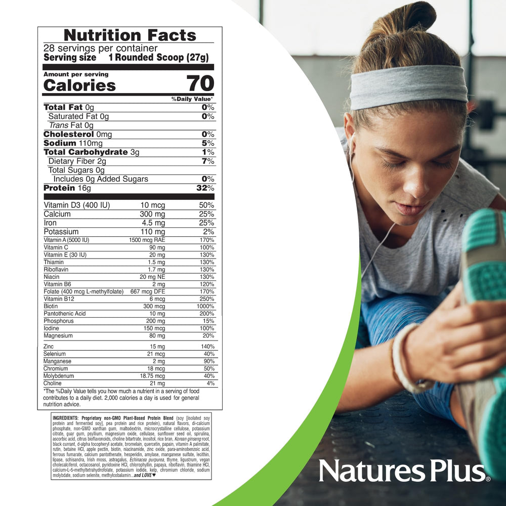 NaturesPlus Energy Shake new packaging label noting quality standards