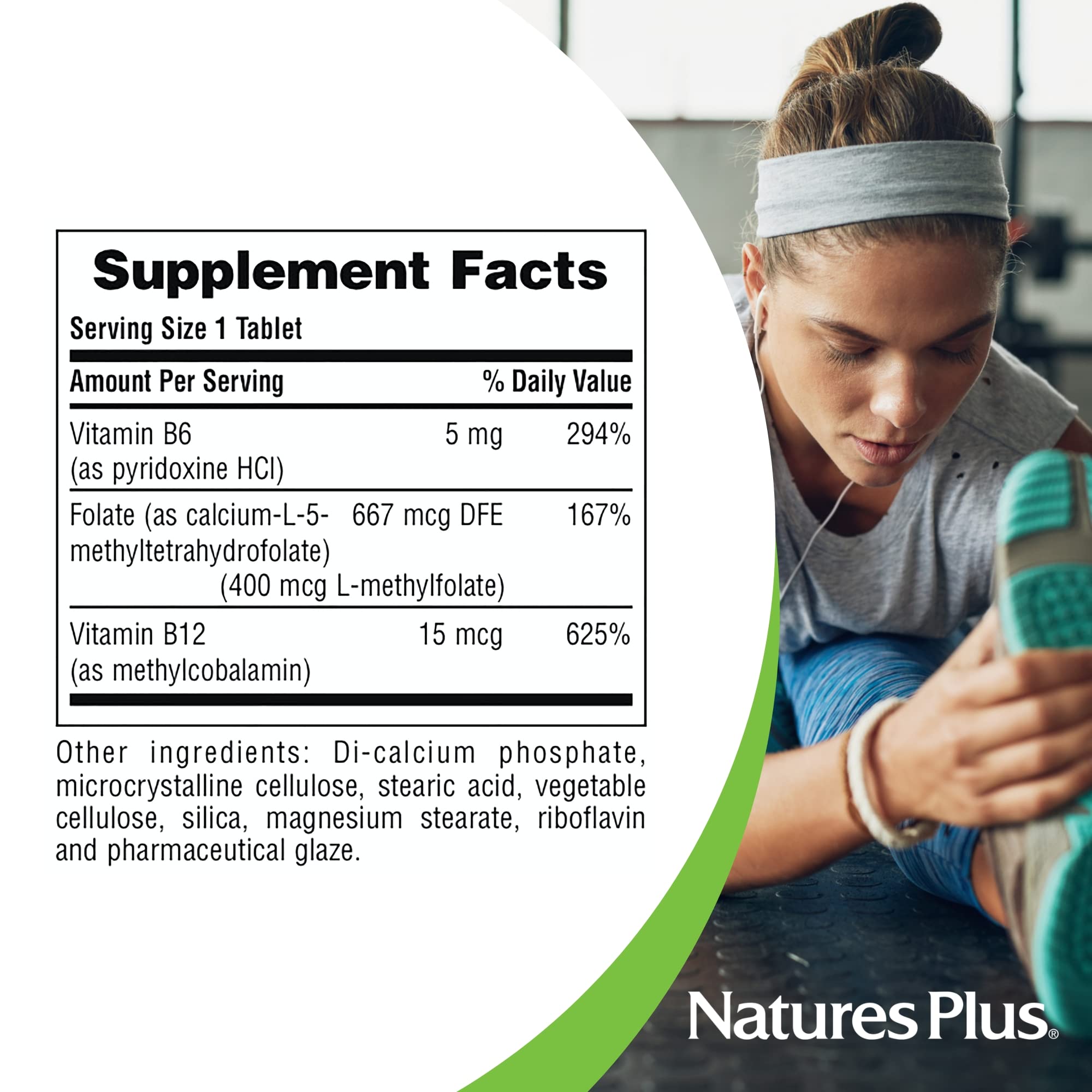 NaturesPlus Folic Acid Hearts gluten-free label confirms dietary compatibility.