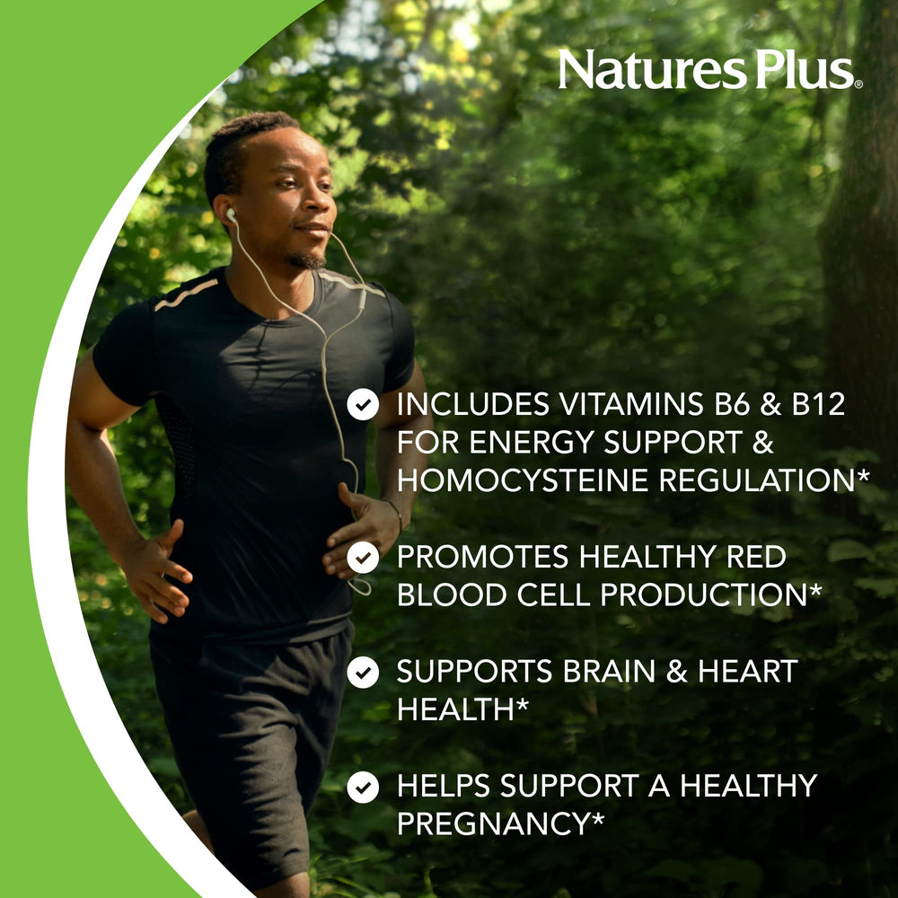 NaturesPlus Folic Acid Hearts tablet close-up highlights distinctive heart shape and compact size.