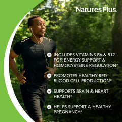 NaturesPlus Folic Acid Hearts tablet close-up highlights distinctive heart shape and compact size.