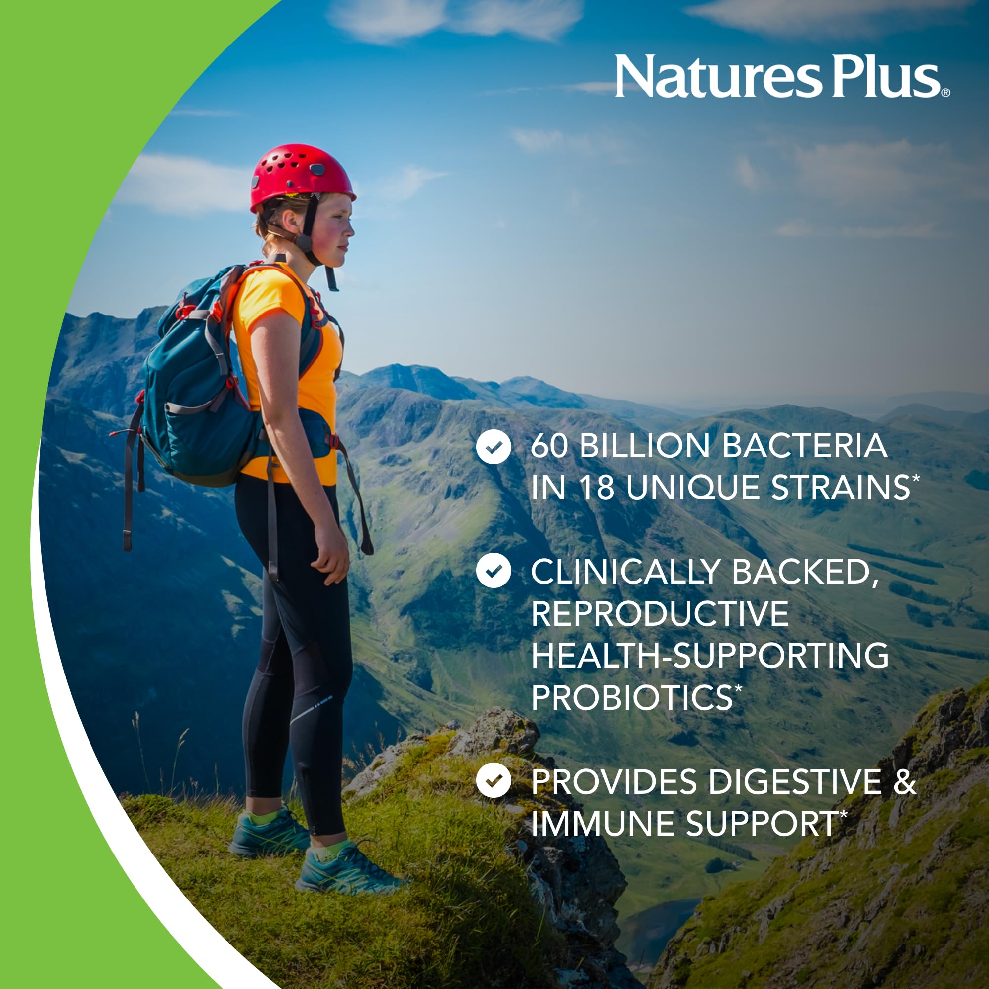 Nature's Plus GI Natural Probiotic Women with cranberries highlighting added cranberry blend