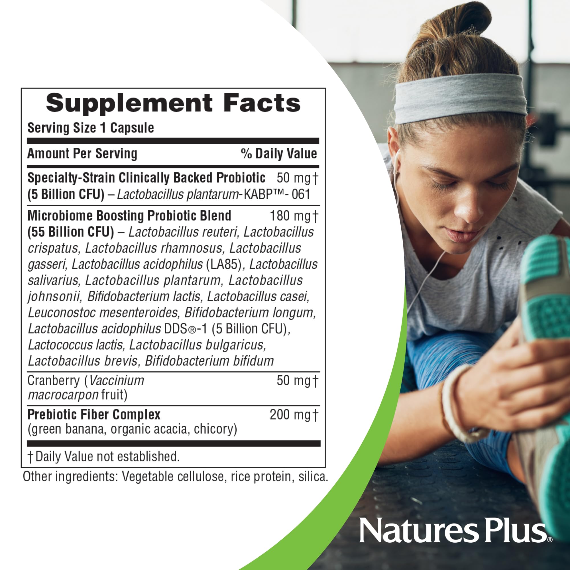 Nature's Plus GI Natural Probiotic Women label showing ingredients and potency