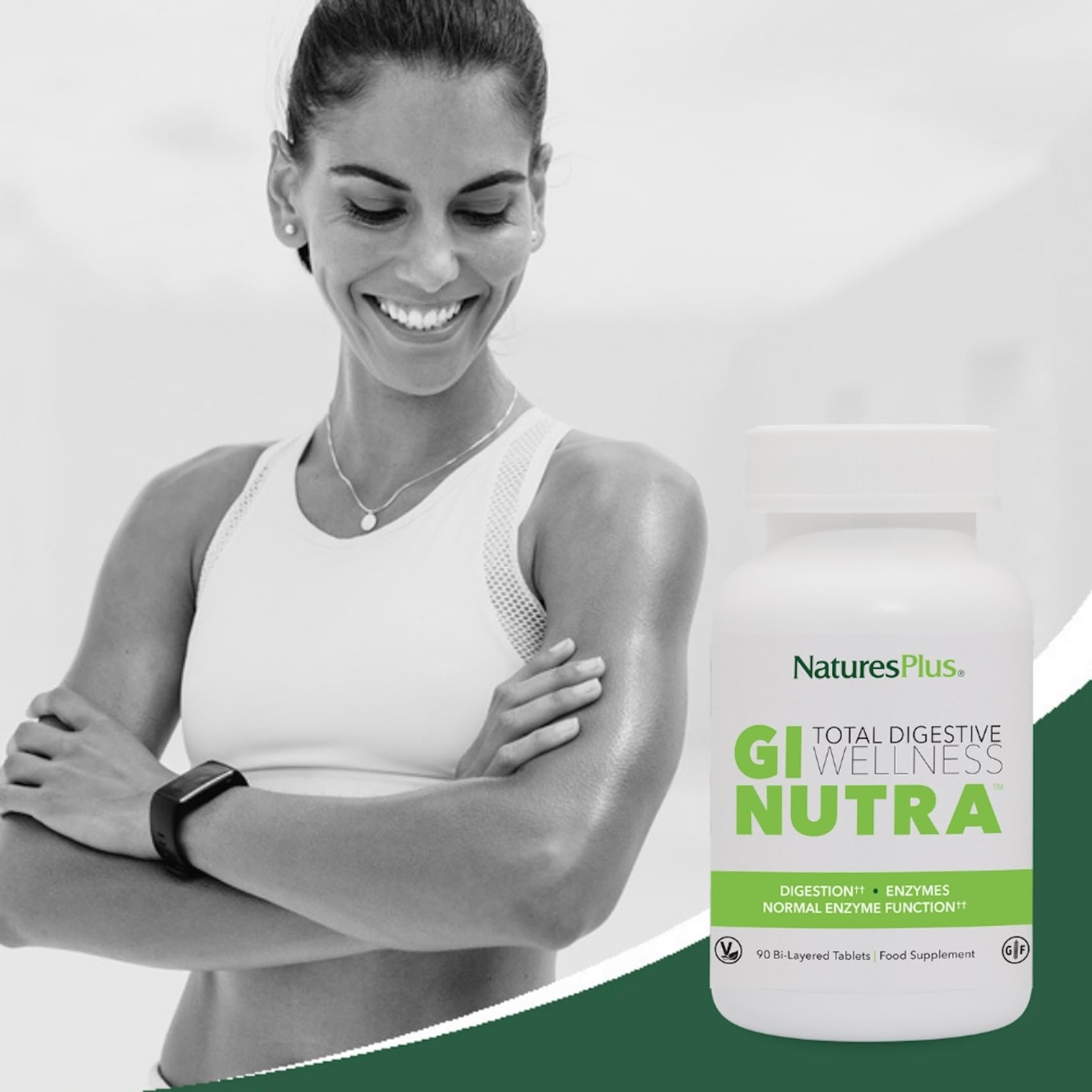 L-Glutamine enriched formula from NaturesPlus GI Natural for gut comfort.