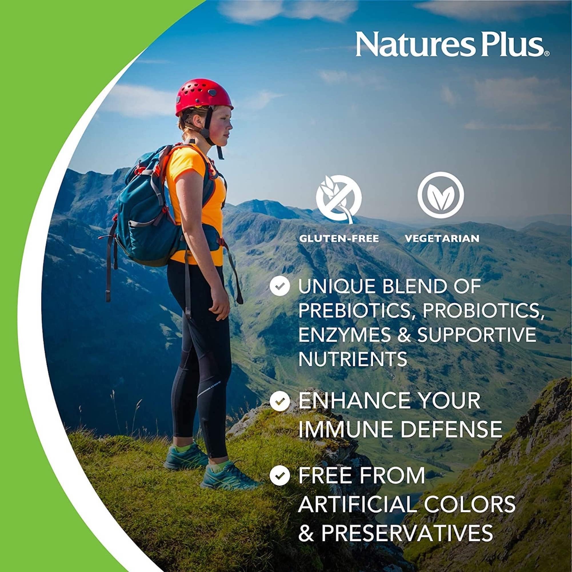 Gluten free label on NaturesPlus GI Natural packaging for gluten free living.
