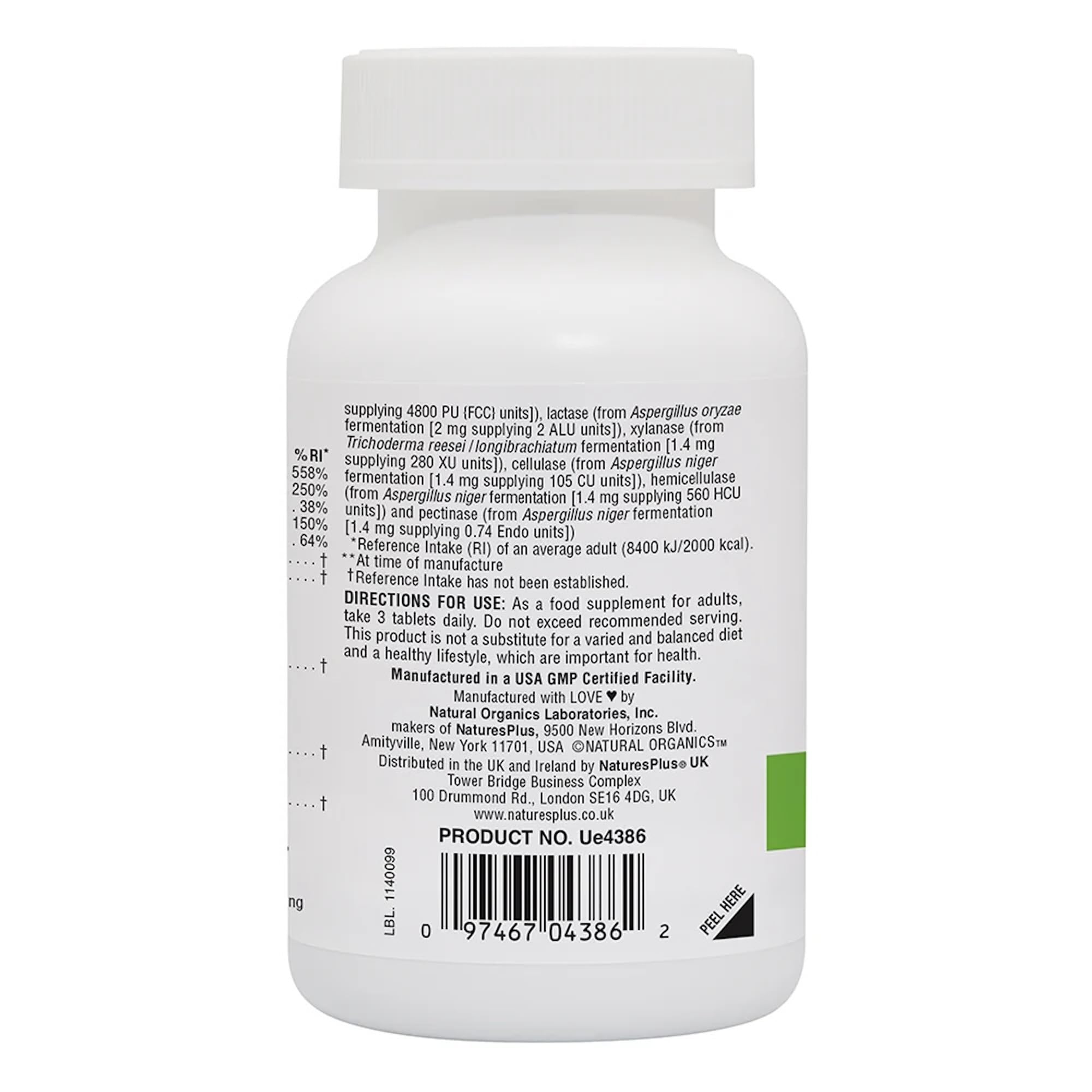 Prebiotics and enzymes in NaturesPlus GI Natural support digestion and comfort.