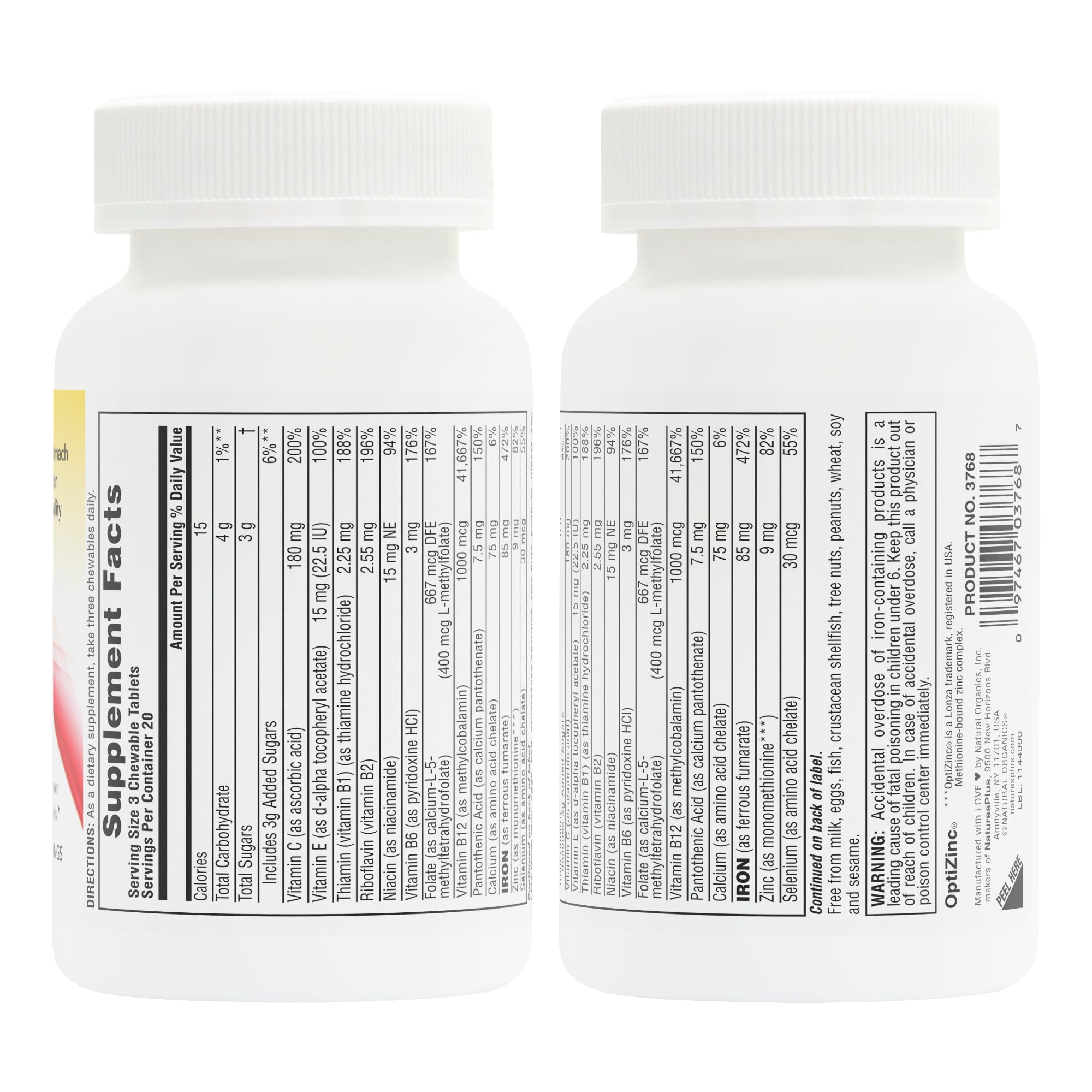 NaturesPlus Hema-Plex Iron mixed berry chewables close-up, convenient iron source.