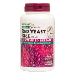 NaturesPlus Herbal Actives Red Yeast Rice bottle with 60 vegan tablets for daily dietary support