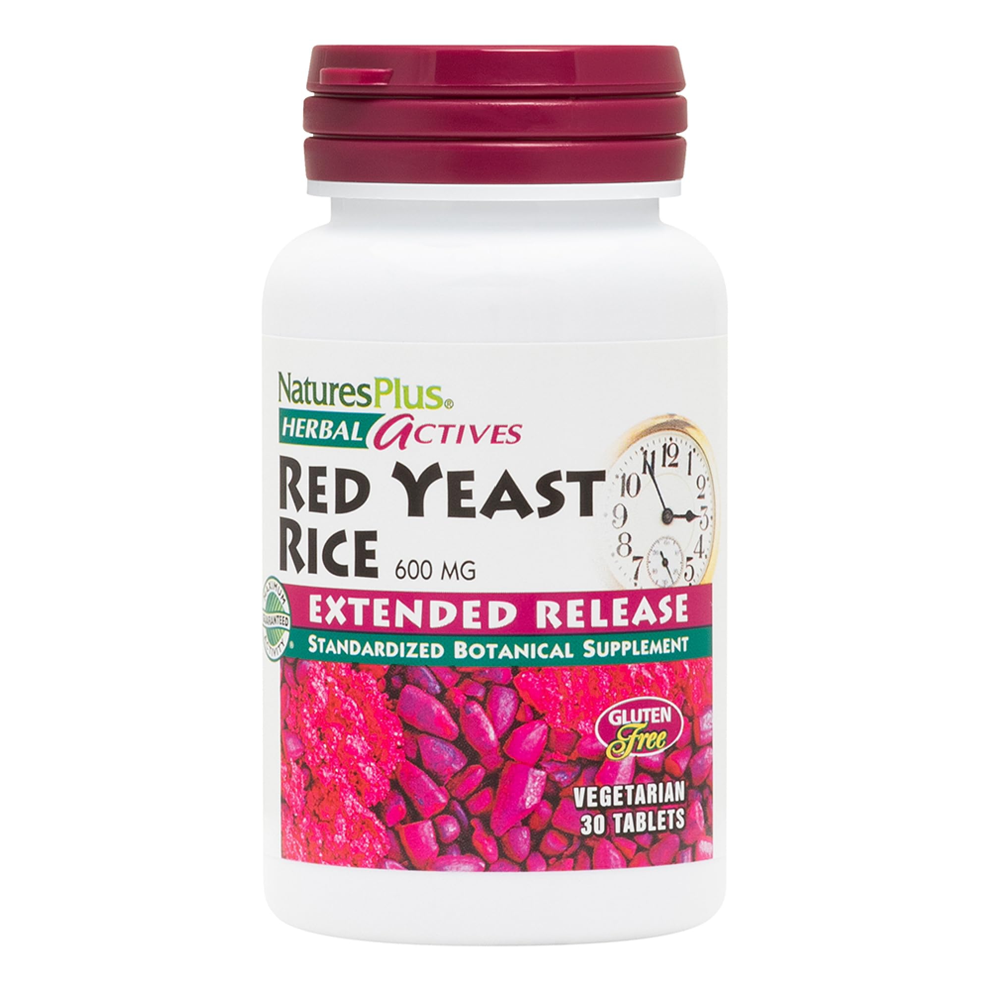 NaturesPlus Herbal Actives Red Yeast Rice extended-release bottle for daily use