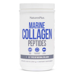 Nature'sPlus Marine Collagen Peptides bottle closeup for skin support