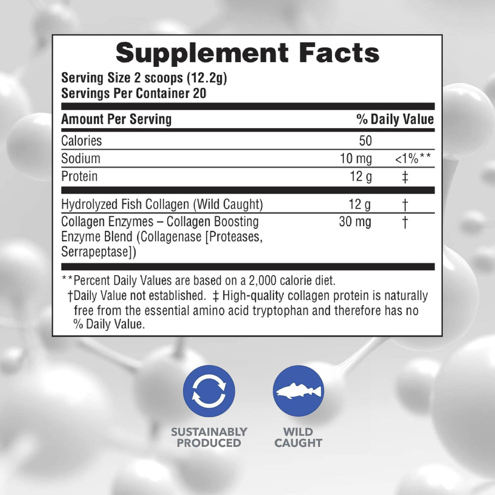 Nature'sPlus Marine Collagen Peptides powder ready to dissolve in drinks