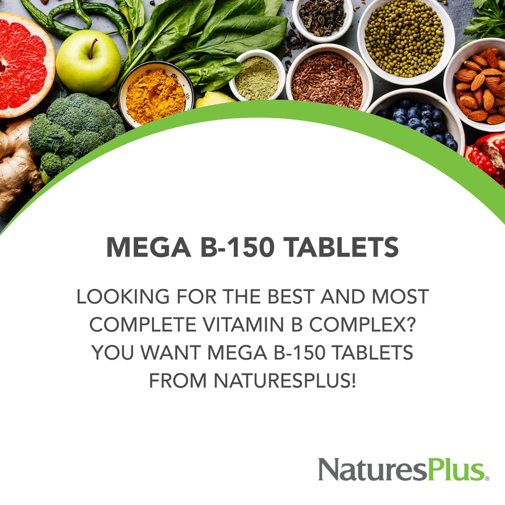 NaturesPlus Mega B-150 Complex label with gluten-free certification