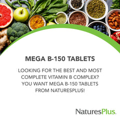 NaturesPlus Mega B-150 Complex label with gluten-free certification
