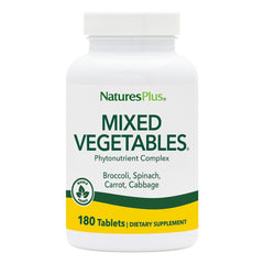 NaturesPlus Mixed Vegetables bottle front showing a 1300 mg daily greens blend