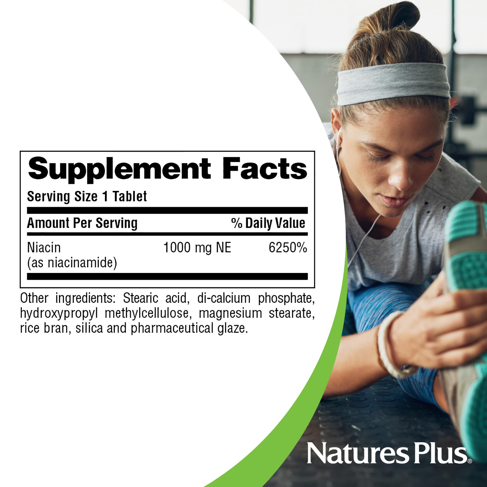 NaturesPlus Niacinamide vegetarian-friendly label confirms plant-based formulation