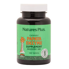 NaturesPlus Papaya Enzyme bottle front with natural papaya flavor for easy digestion