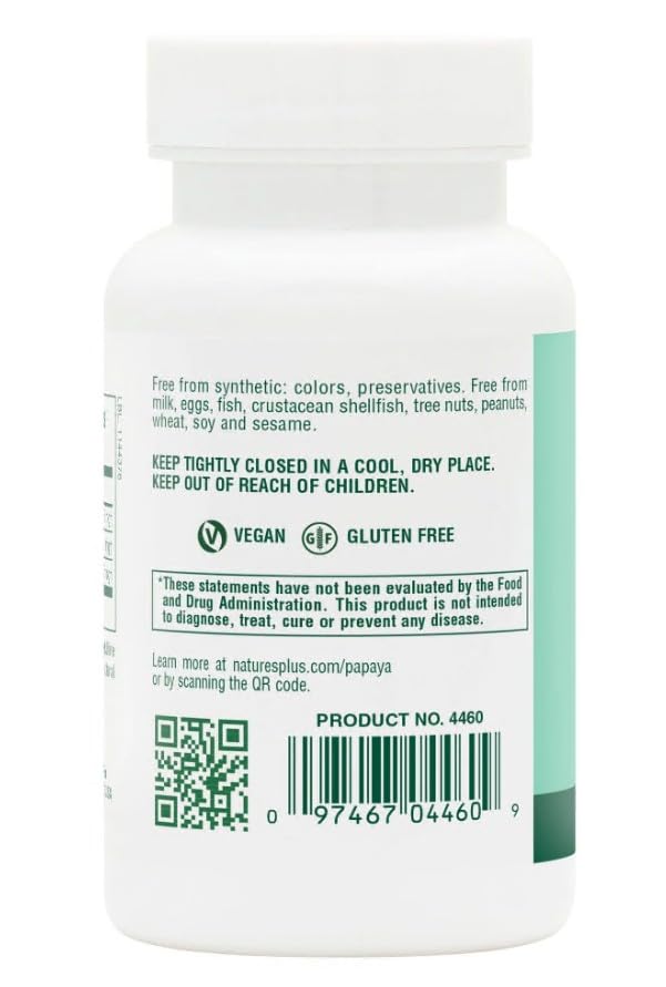 NaturesPlus Papaya Enzyme dispensing tube for daily use