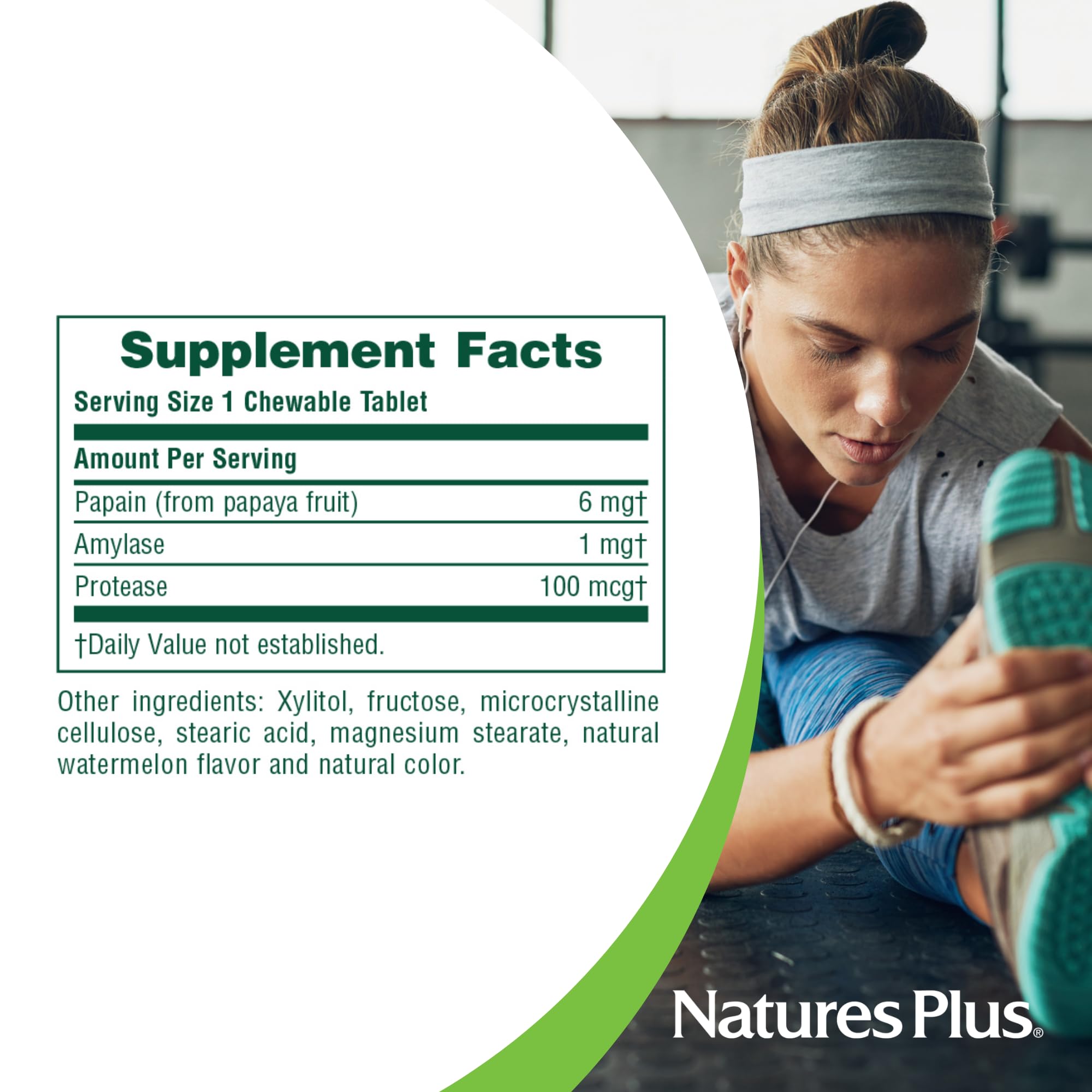 NaturesPlus Papaya Enzyme sugar-free tablets with natural flavor